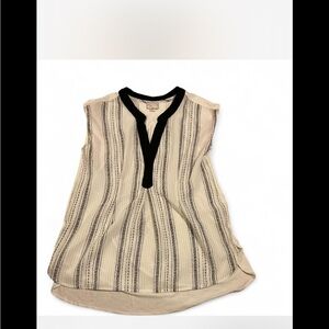 Anthropologie postmark Striped Sleeveless Top - Black‎ and Cream